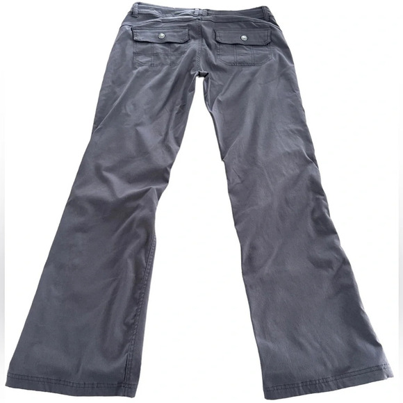 Prana Womens size 10 Gray Nylon Flare Leg Hiking Pants Convertible Mid Rise Grey - Picture 2 of 8